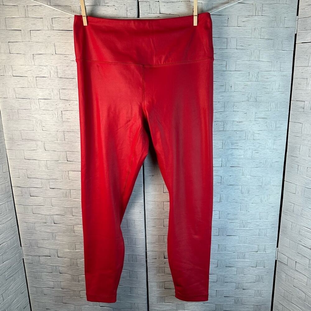 90 Degrees bright red ankle length leggings active wear‎ athleisure yoga